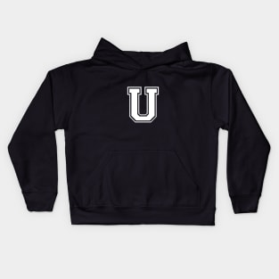 Initial Letter U - Varsity Style Design Kids Hoodie